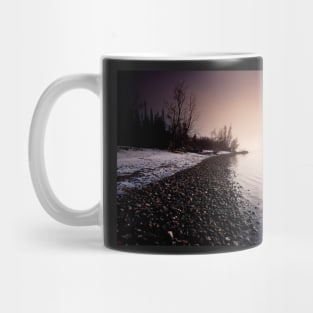 Winter landscape scene Tagish Lake lakeshore Yukon Mug